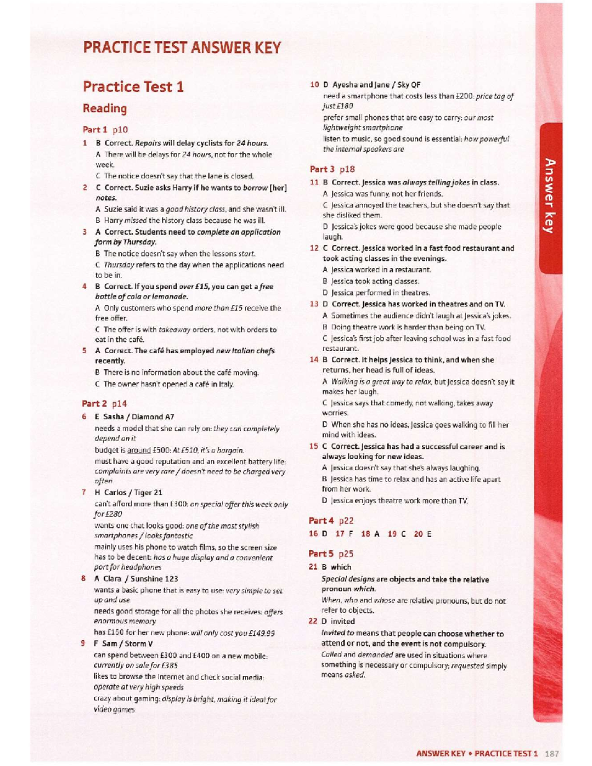 AK B1 Trainer: Practice Test Answer Key and Model Responses - Studocu