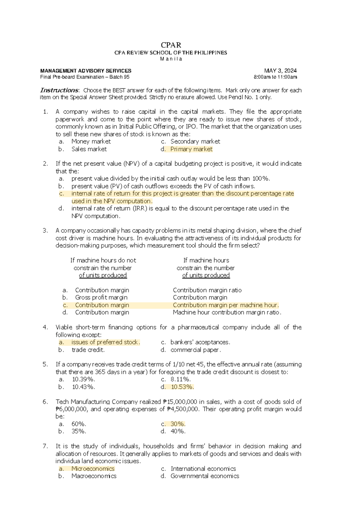CPAR 95 MS Final PB - Study material, practice material - CPAR CPA ...
