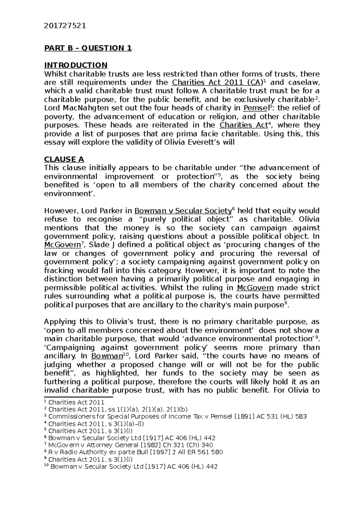 E&T PQ 2 - Equity and Trusts: Charitable Trust Validity Analysis - Studocu