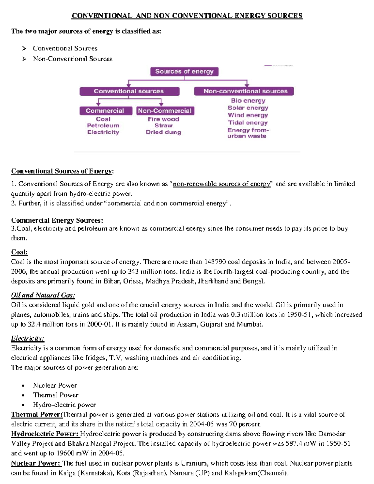Module 1: Power Generation & DC Circuits Lecture Notes on Energy ...