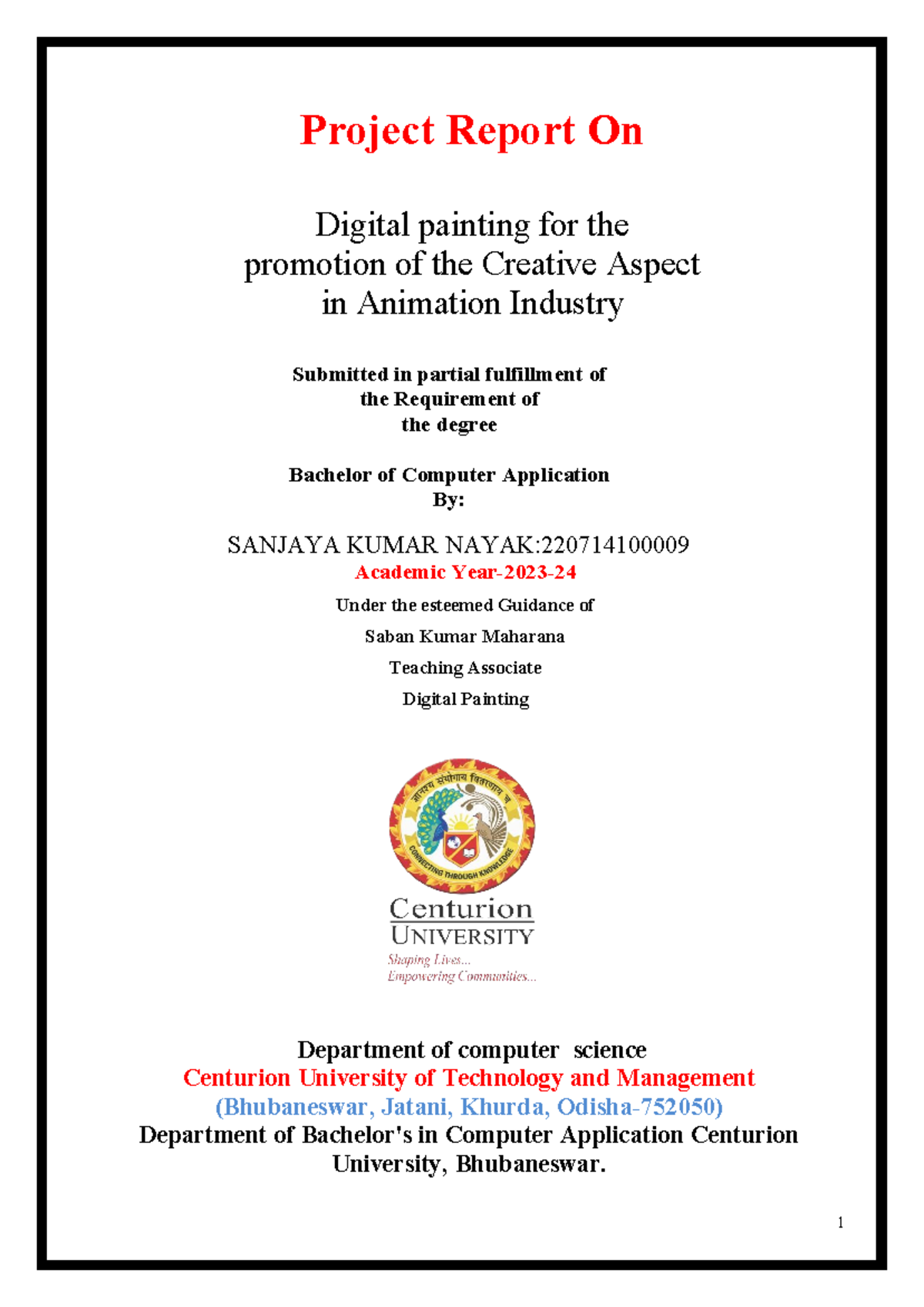 Digital Painting skill project report - Project Report On Digital ...