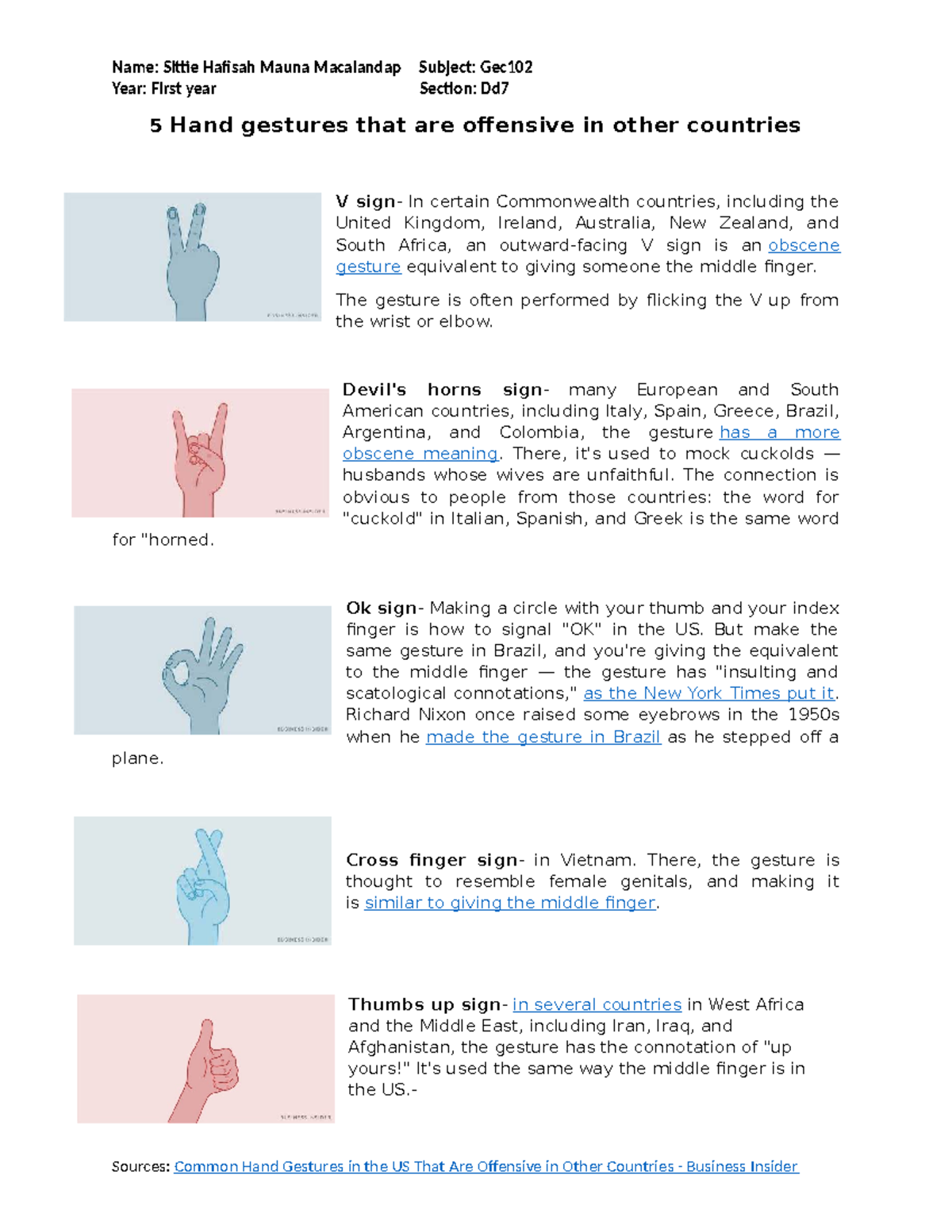 Rude Hand Gestures Around The World Infographic 450x600