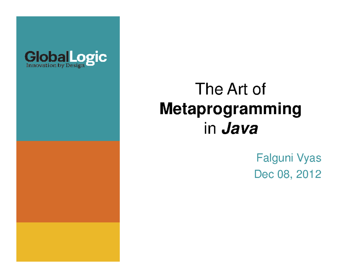 FN9h1680 - Advanced Java Metaprogramming Techniques and Metadata - Studocu