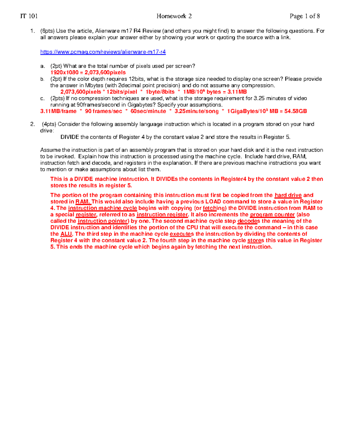 IT101-HW2-S2022ANS - Comprehensive Answer Key for Homework 2 - Studocu