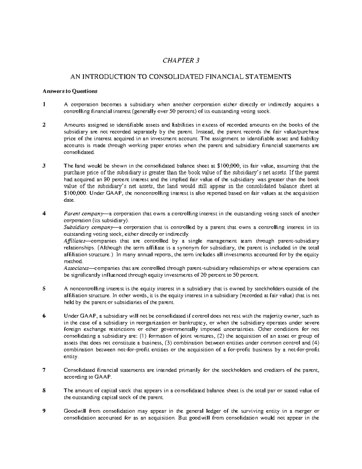 Chapter 3 Solutions Manual: Consolidated Financial Statements - Studocu