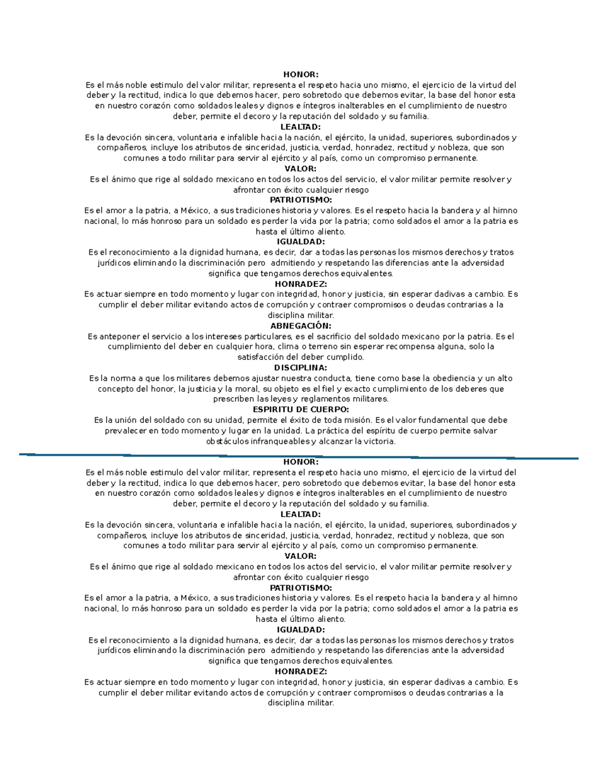 Valores Militares: Honor, Lealtad, Valor, Patriotismo y Más - Document Preview