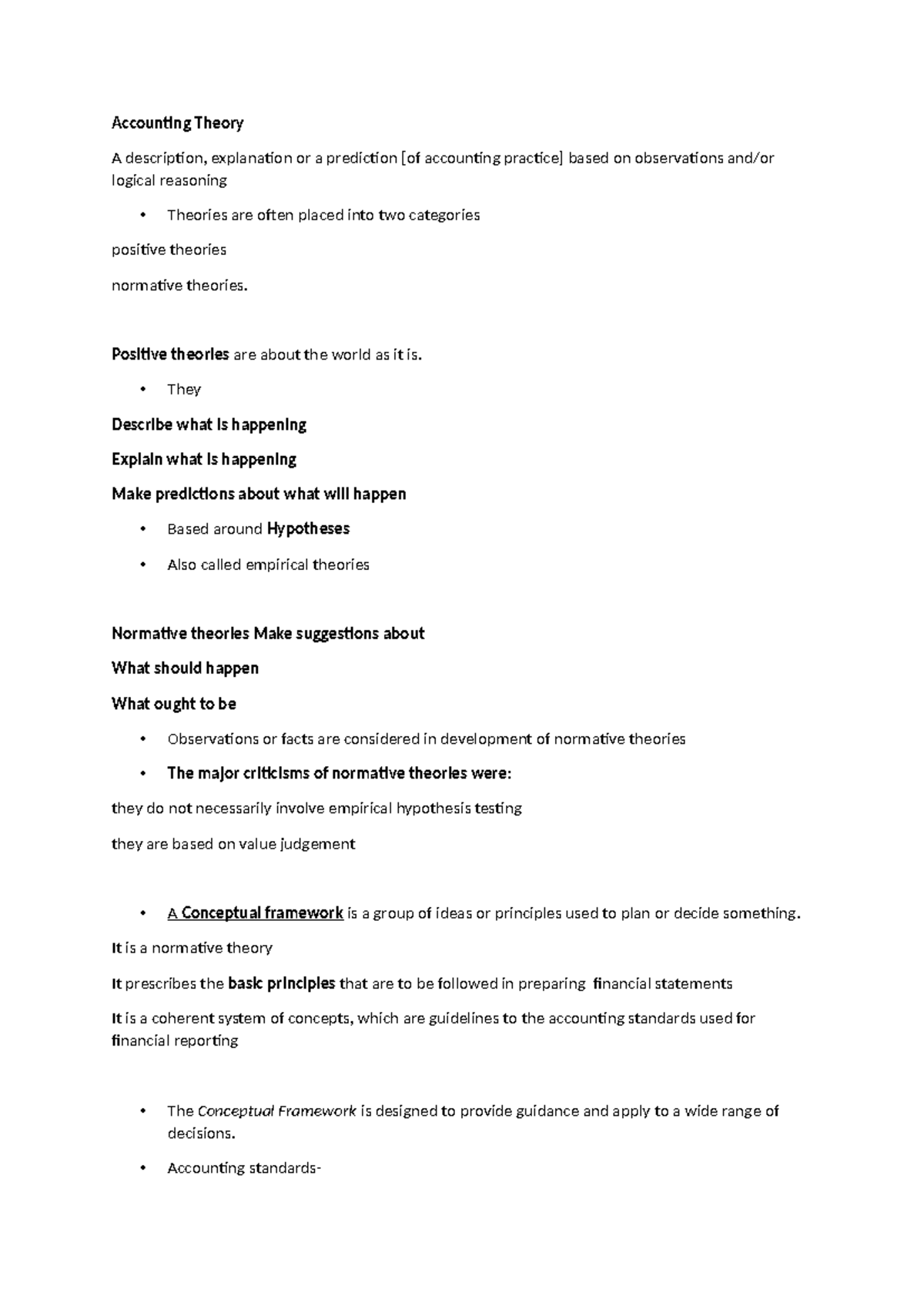 Accounting Theory - Final Exam Notes for ACCT 301 - Studocu