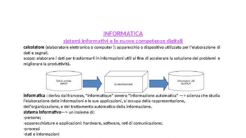 Informatica - Dispensa Fabbro: Sistemi Informativi e Competenze ...