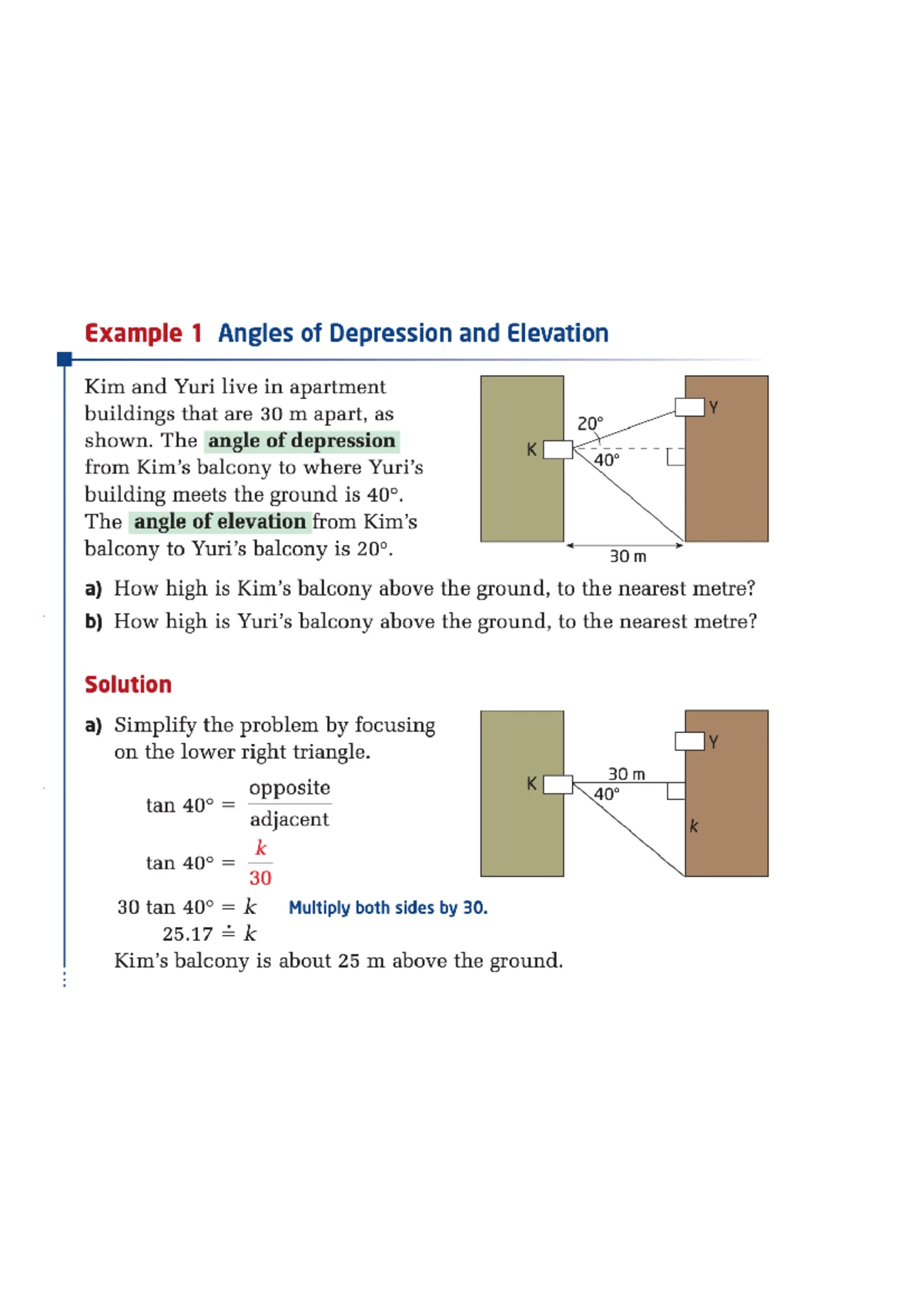 MATH 9 Angles of Elevation & Depression Assignment Solutions - Studocu