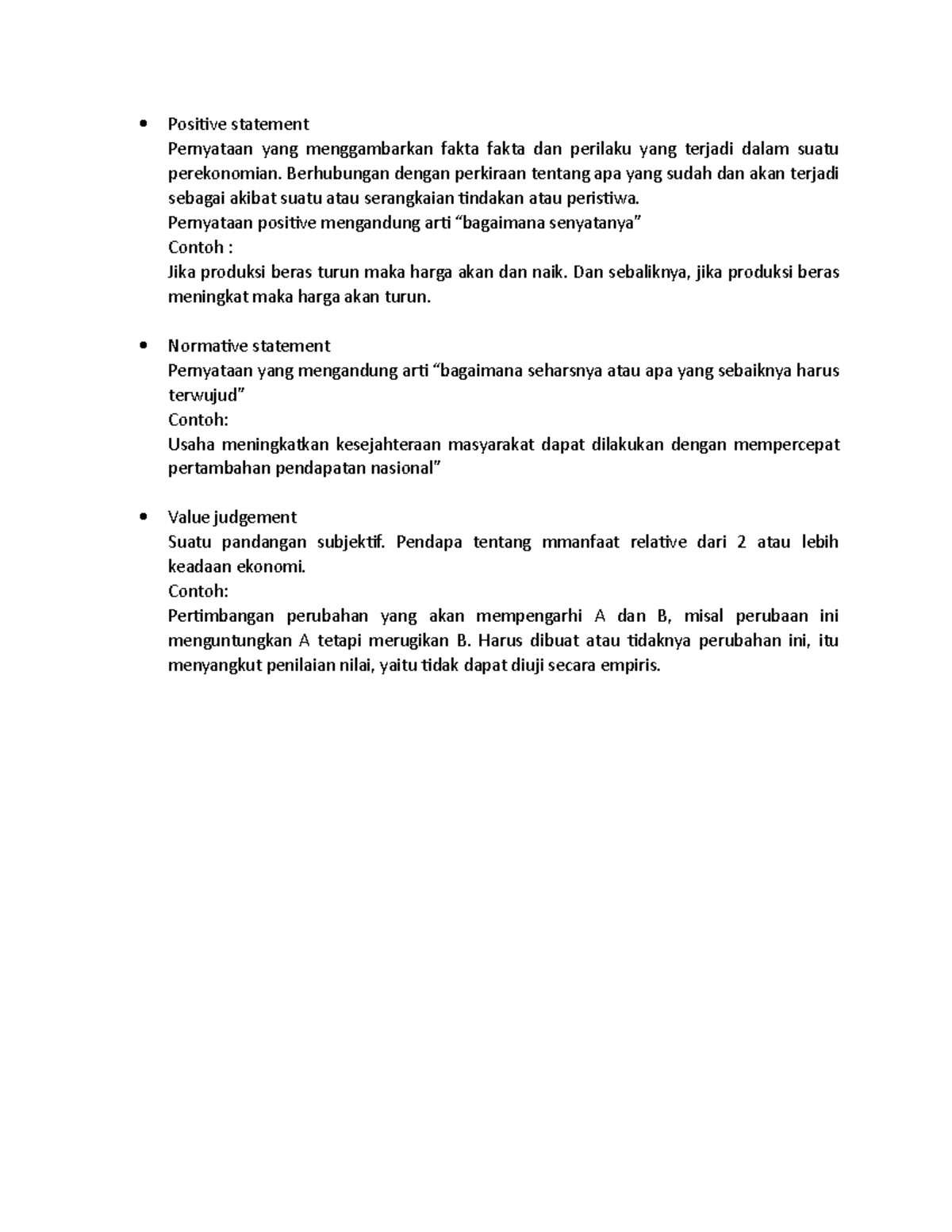 Positive, Normative Statements & Value Judgements: An Overview - Studocu