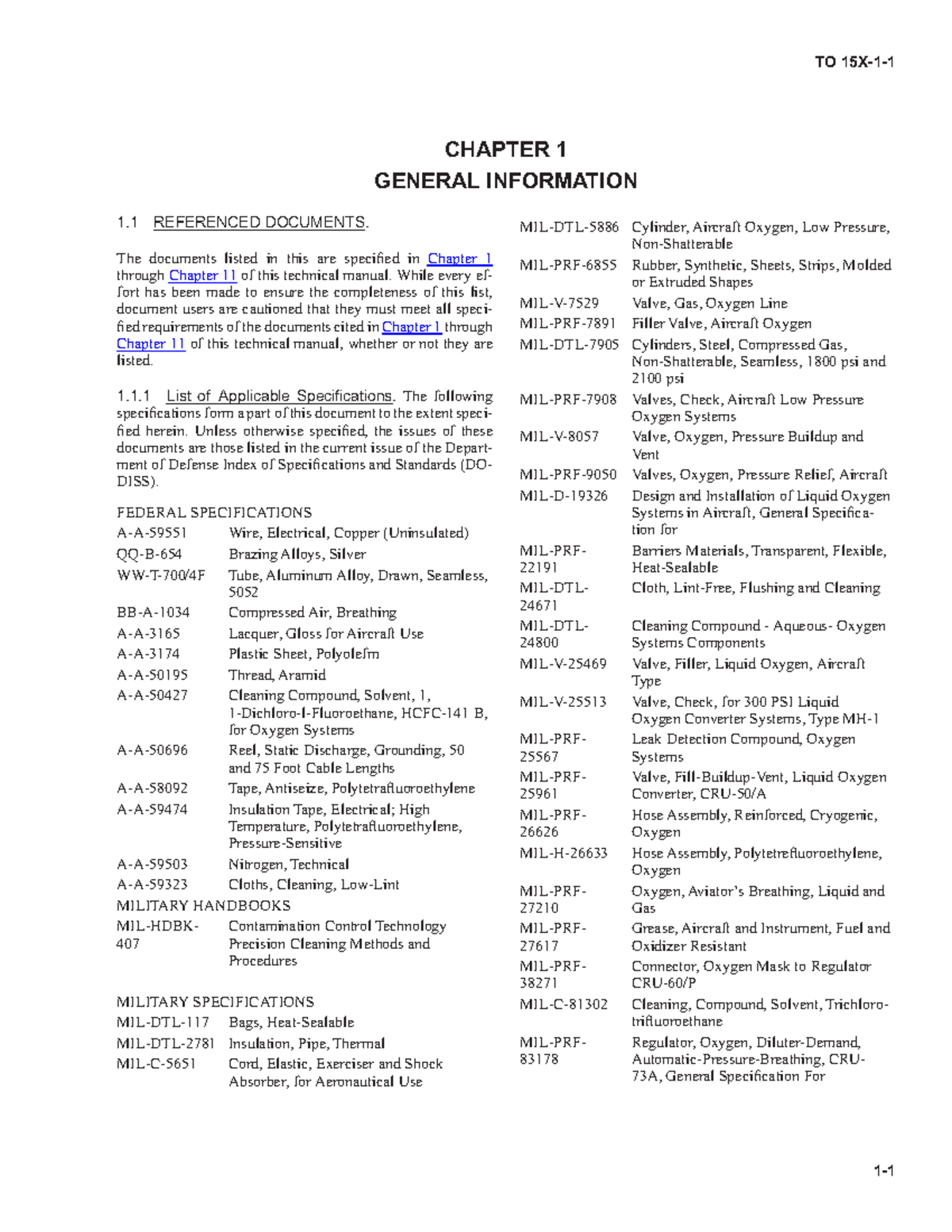 TO 15X-1-1: Quick Reference Guide for Oxygen System Consumables - Studocu