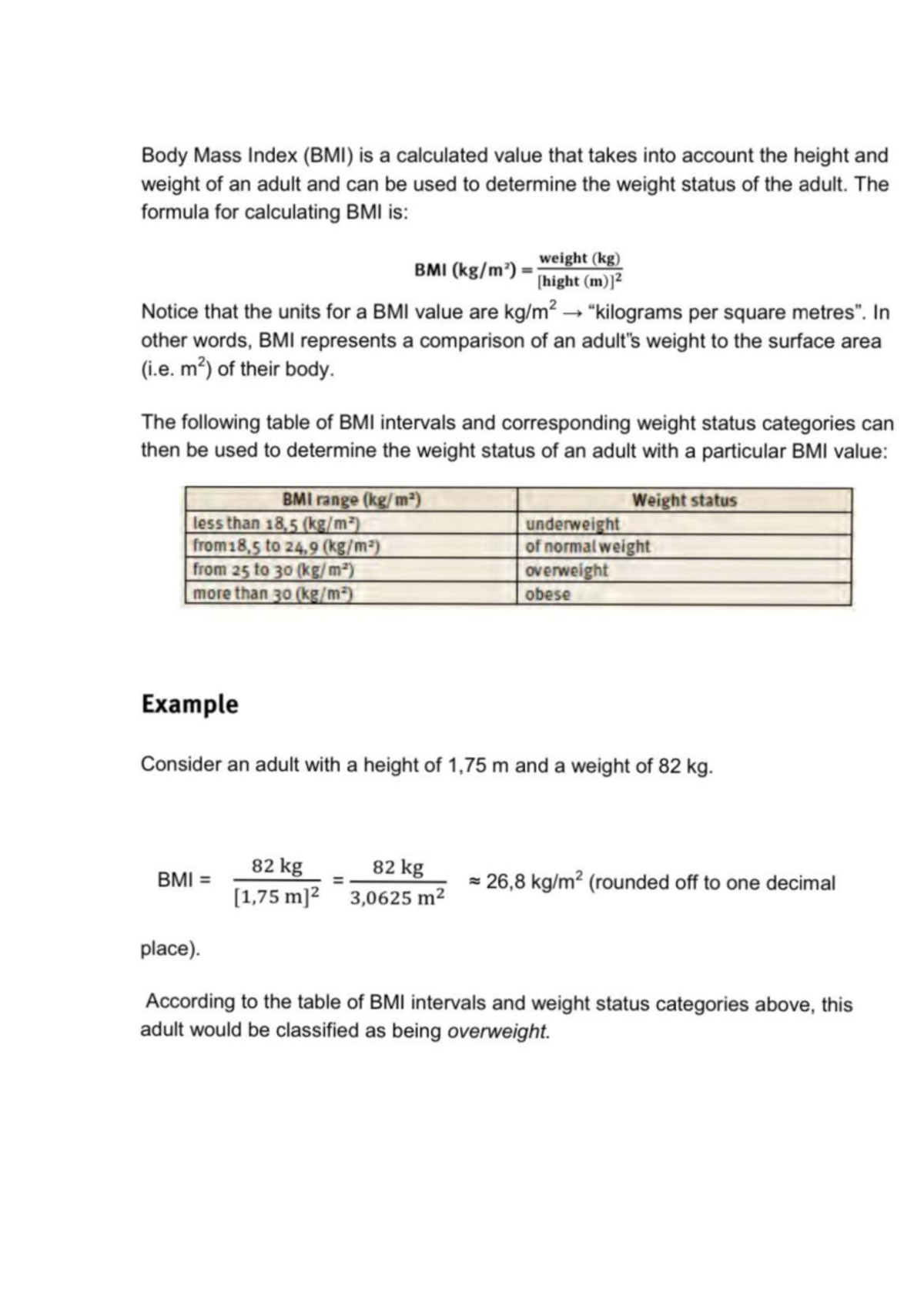 BMI Calculation and Health Status Analysis - 260430 075521 - Studocu