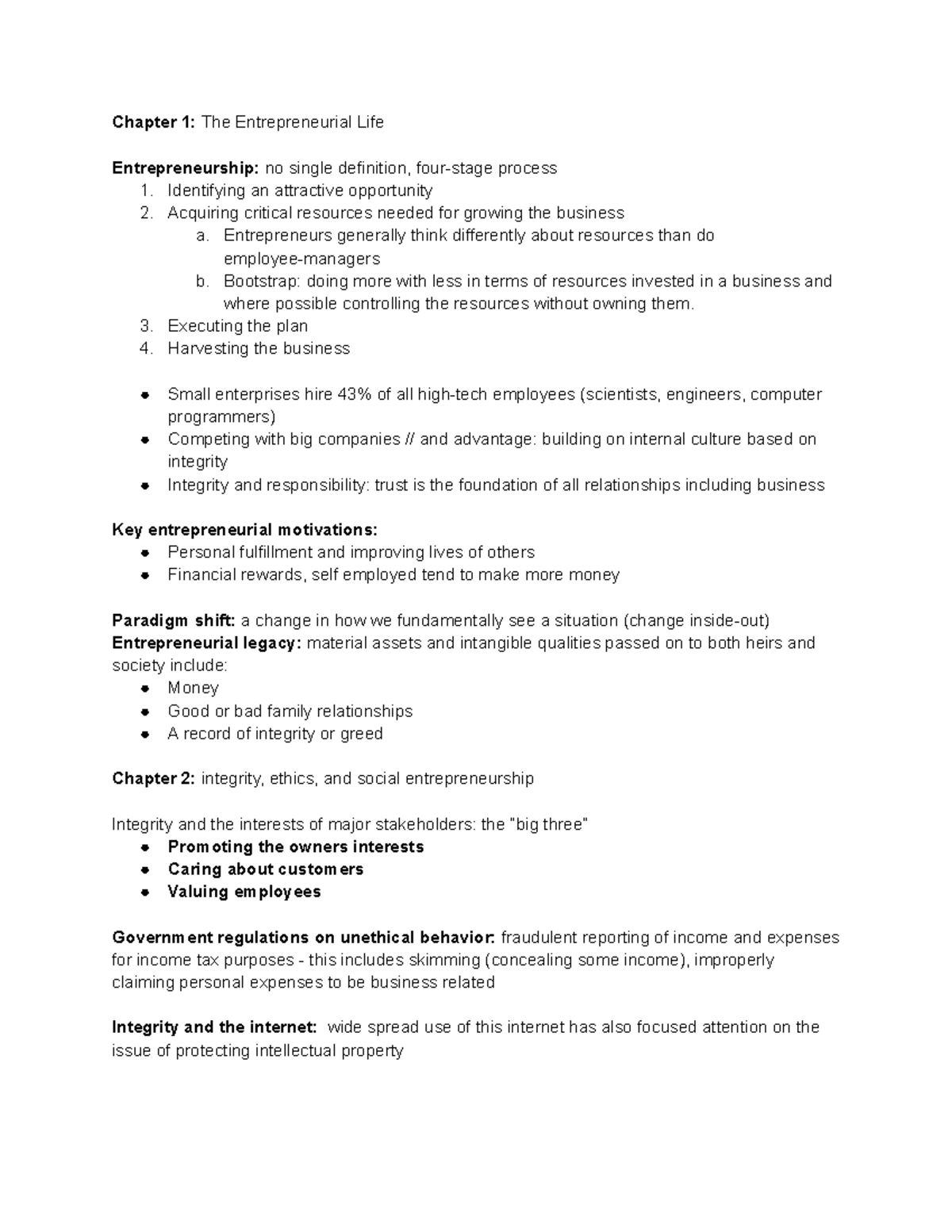 ENT 101 Final Exam Review: Key Concepts in Entrepreneurship - Studocu