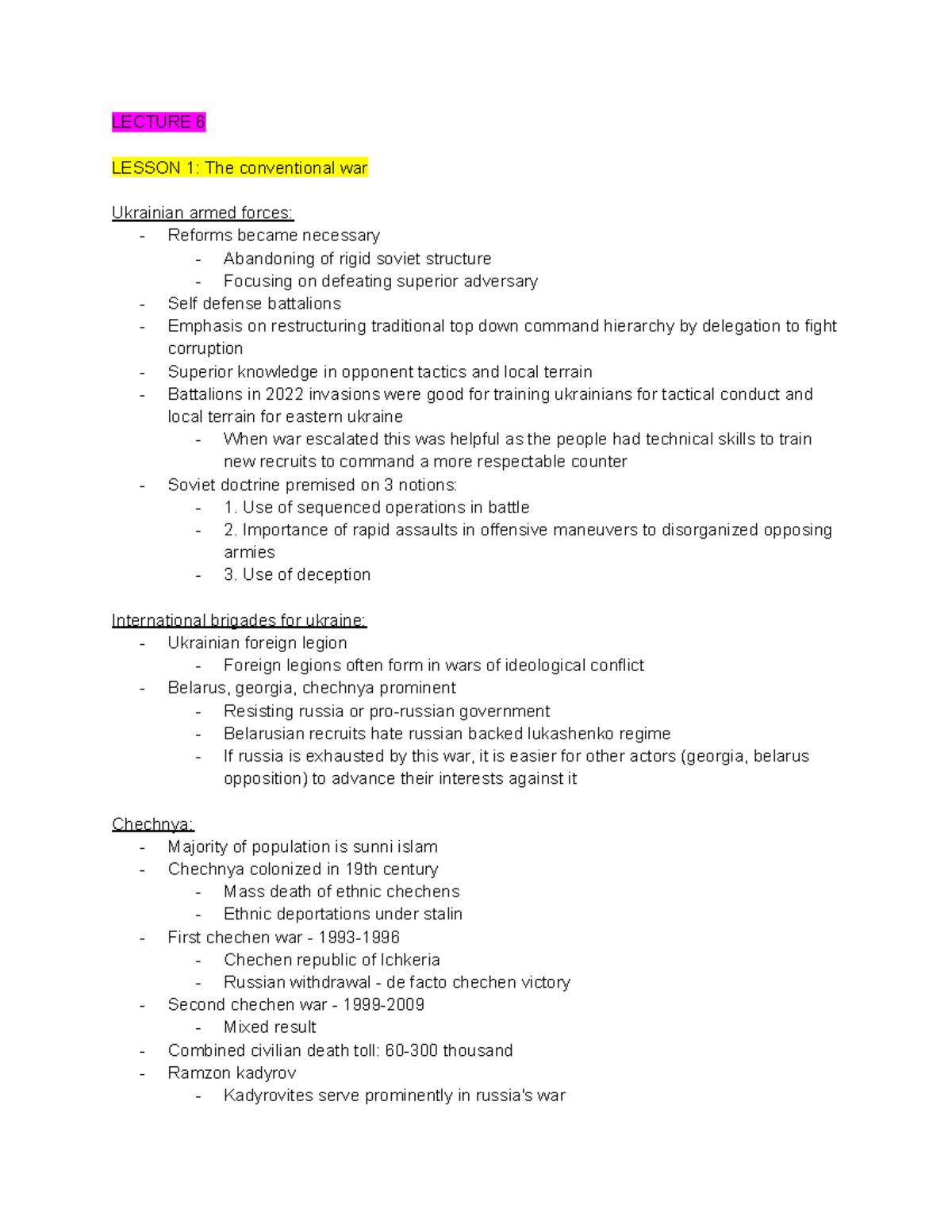 POLI SCI 101: LECTURE NOTES ON UKRAINIAN WAR STRATEGIES AND REFORMS ...