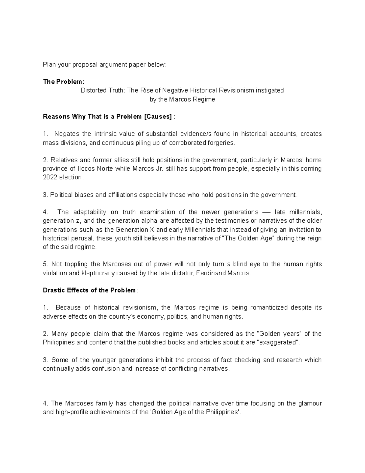 ENPE 105 Proposal Argument: Examining Historical Revisionism Issues ...