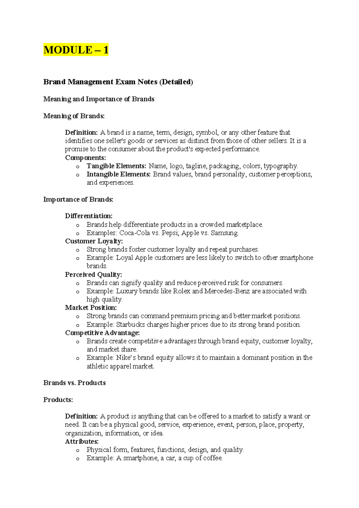 MKTG313 Brand Management Detailed Study Notes - Studocu