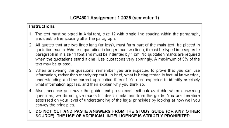LCP4801 Assignment 2: Key Principles of International Law - Studocu