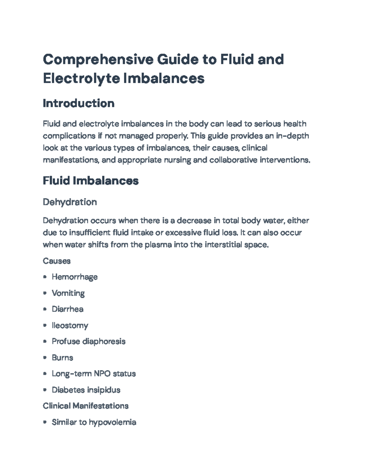 Fluid and Electrolyte Imbalances: Essential Nursing Guide for Care ...