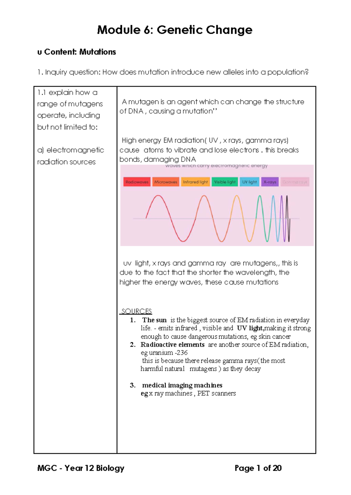 Module 6: Genetic Change - Mutations and Their Impact on Populations ...
