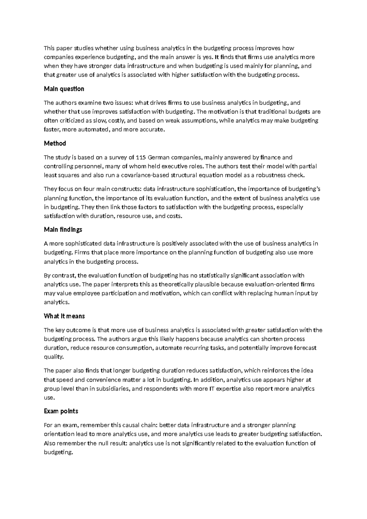 Business Analytics in Budgeting: Determinants & Satisfaction Insights ...
