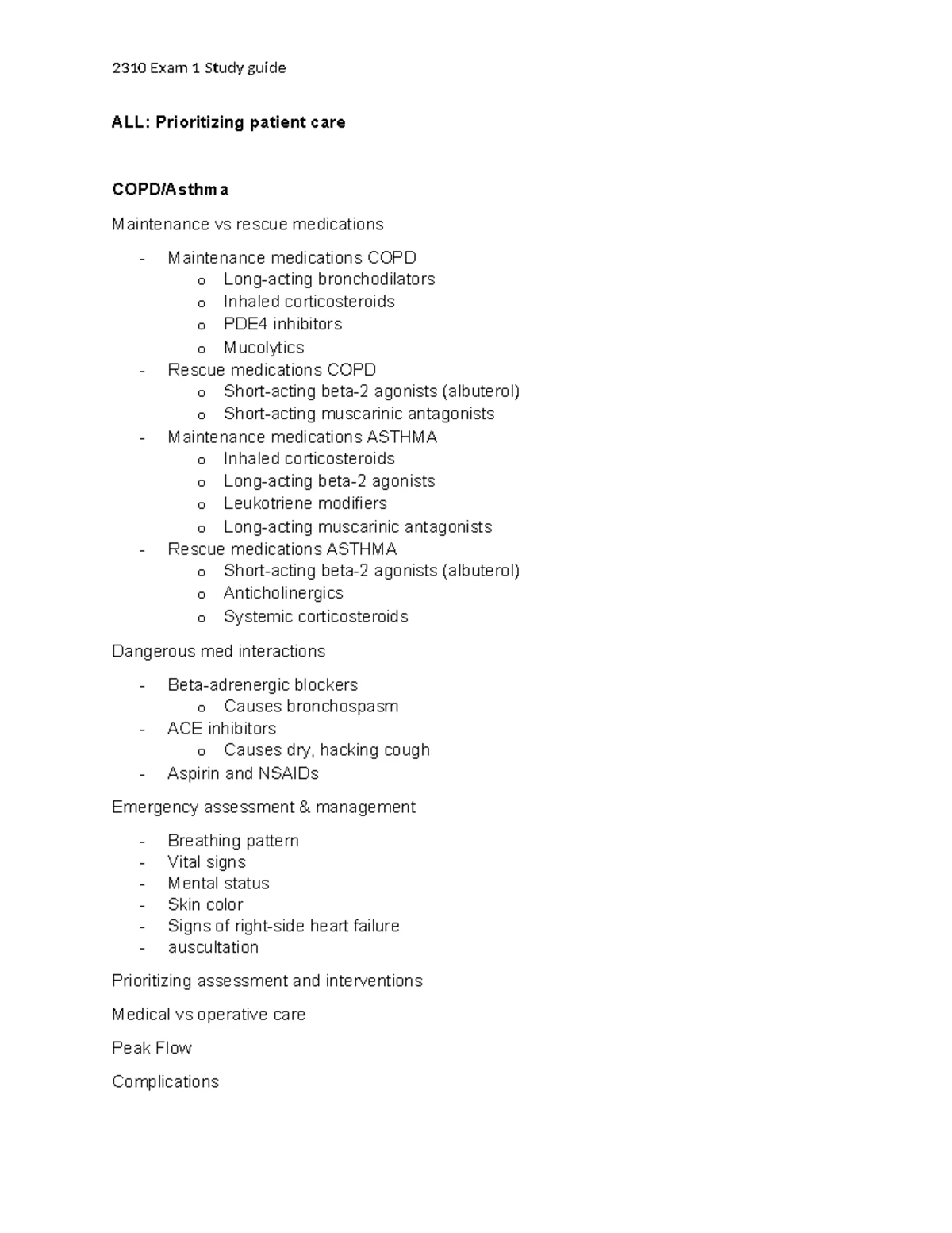 NMNC 1230 Exam 4 Study Guide: Drugs, Uses, and Nursing Responsibilities ...
