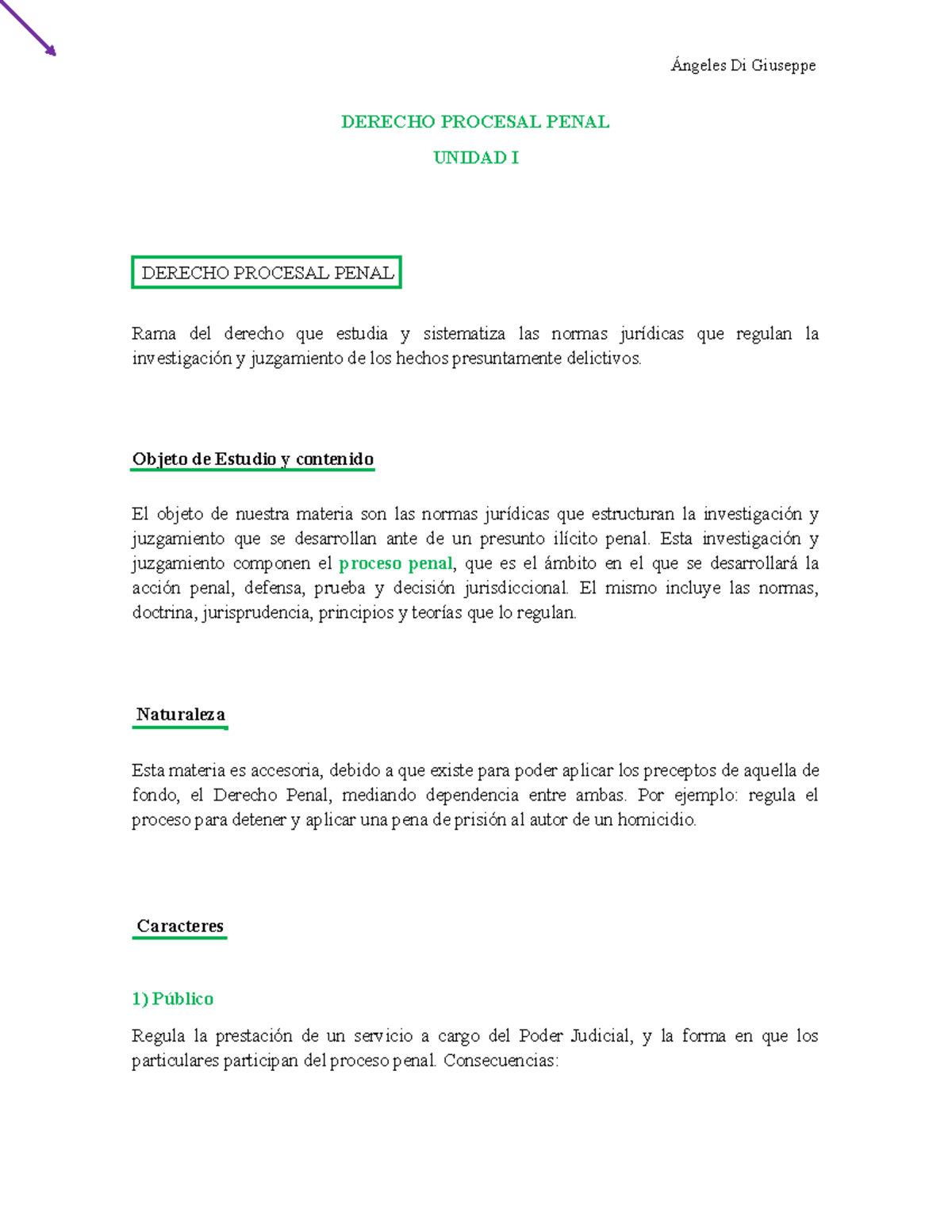 DERECHO PROCESAL PENAL I: UNIDAD I - Fundamentos y Principios - Studocu