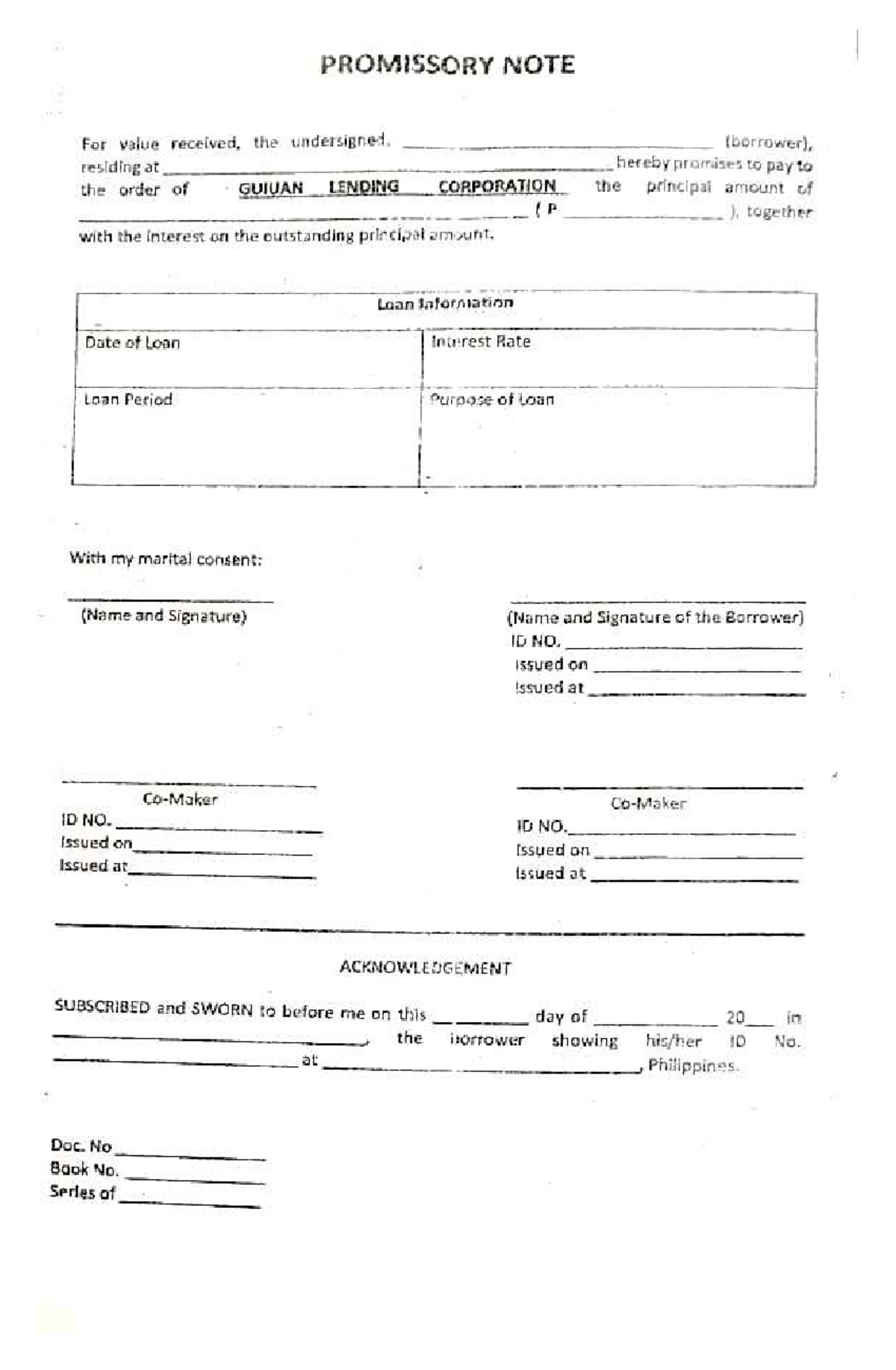 GLC-Promissory-Note-copy - PROMISSORY NOTE For value received, the ...
