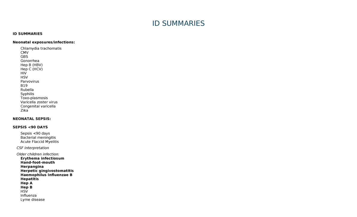 Clinical Guidelines on Neonatal Infections: ID Summaries & Management ...