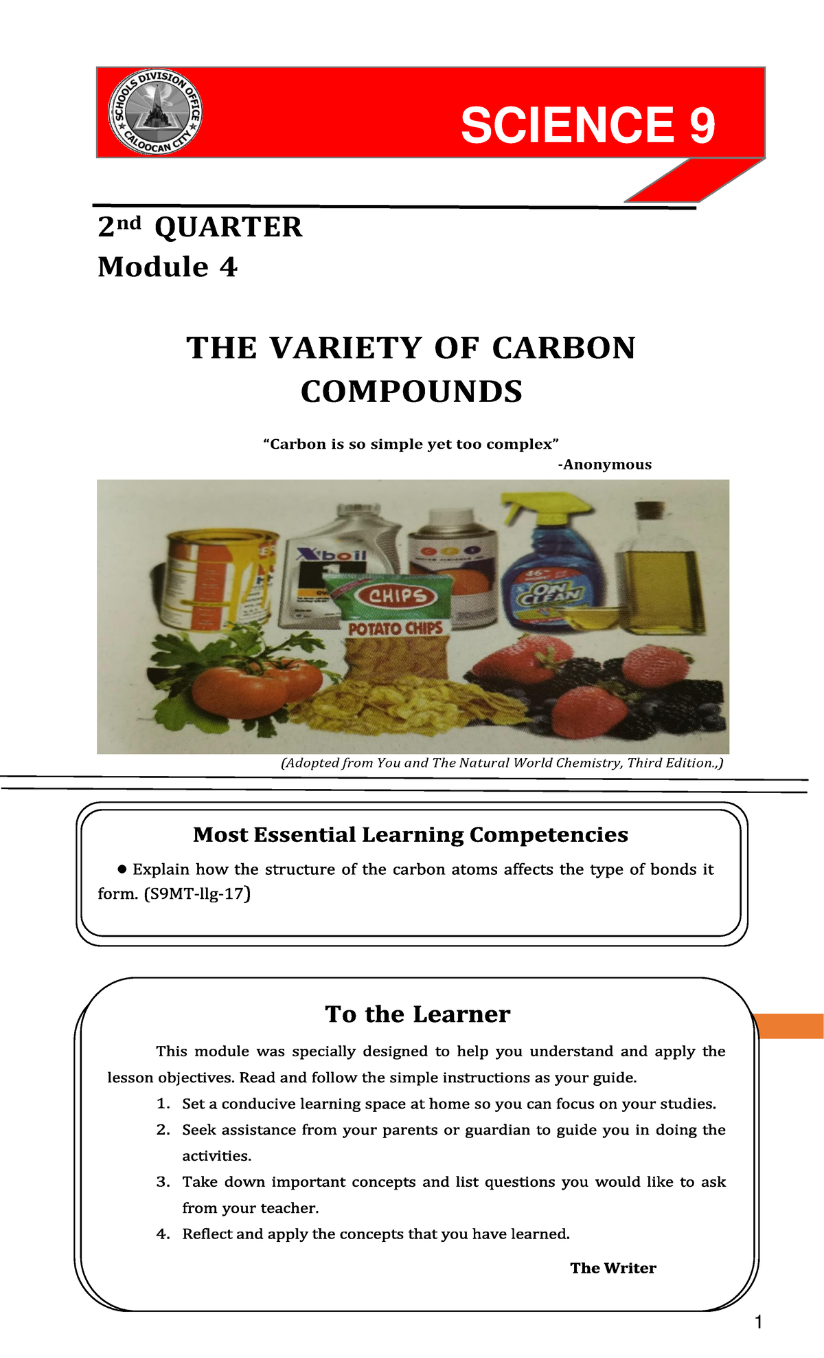 Science 9 Q2 Module 4: Exploring Carbon and Its Compounds - Studocu