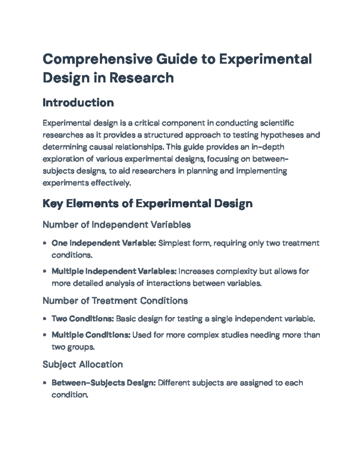 Comprehensive Guide to Experimental Design in Research (EDR 101) - Studocu