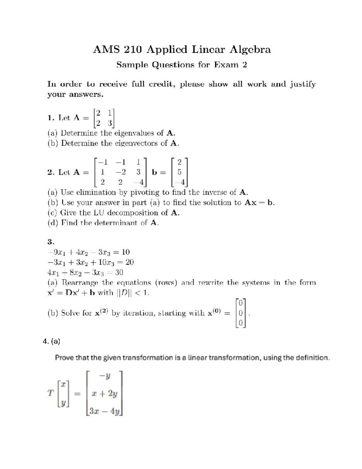 AMS210 sample exam2 - review practice problewms - AMS 210 Applied ...