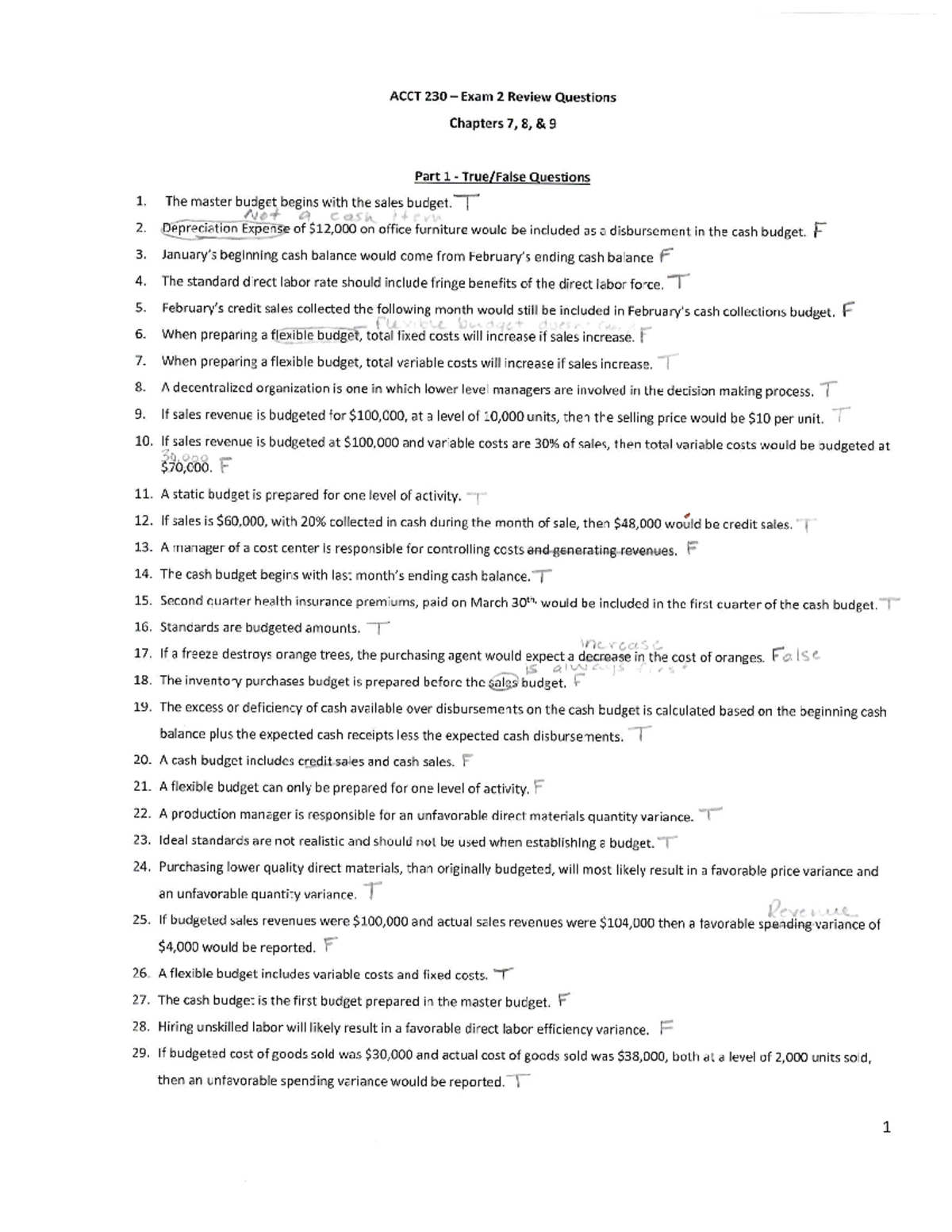 ACCT 230 Exam 2 Review Notes: Chapters 7, 8, 9 Key Concepts - Studocu