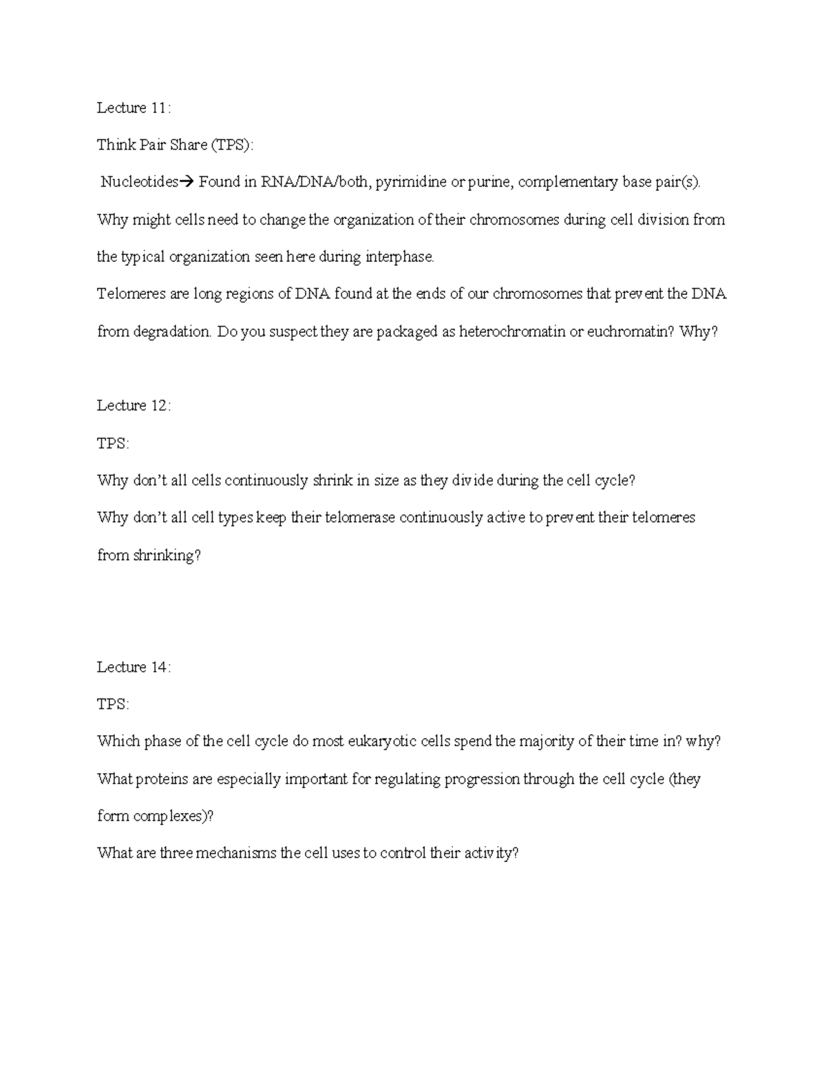 Chapter 9 Cell Bio - Study tool for Exam 2 - Ch. 9 Cell Bio Ch. 9 ...