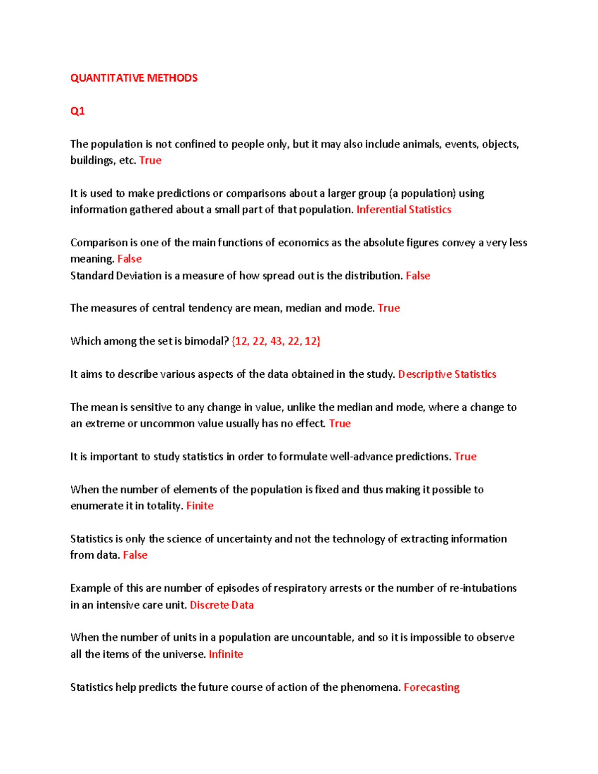 UGRD-ITE6201E Quiz on Quantitative Methods and Statistics Concepts ...