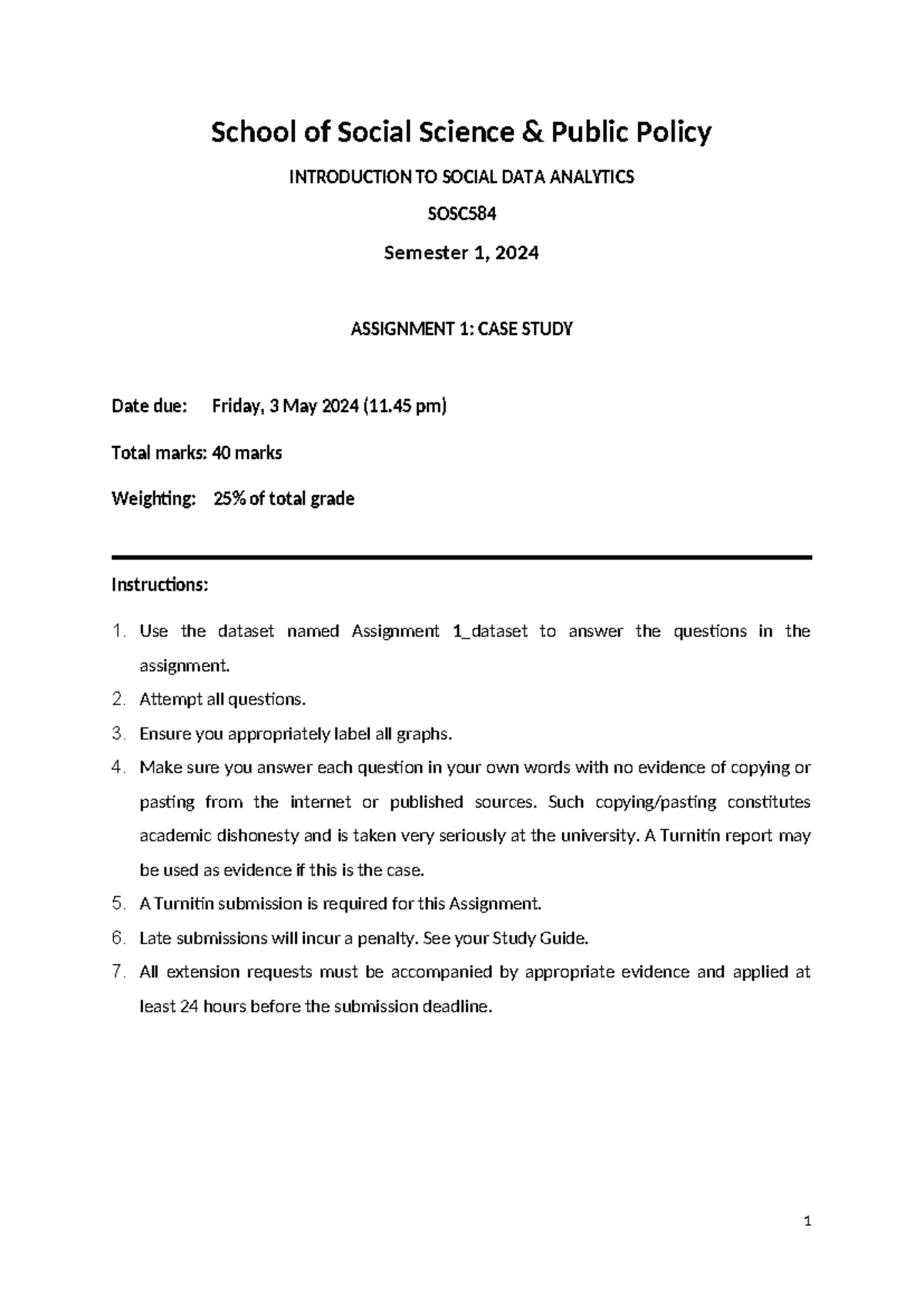 SOSC584 Assignment 1: Case Study on Social Data Analytics - Studocu
