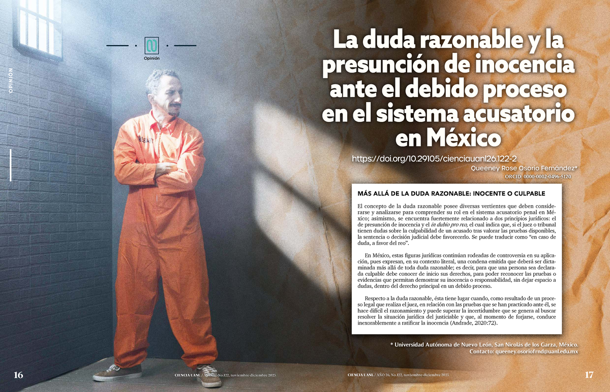 La Duda Razonable y la Presunción de Inocencia en el Proceso Acusatorio ...
