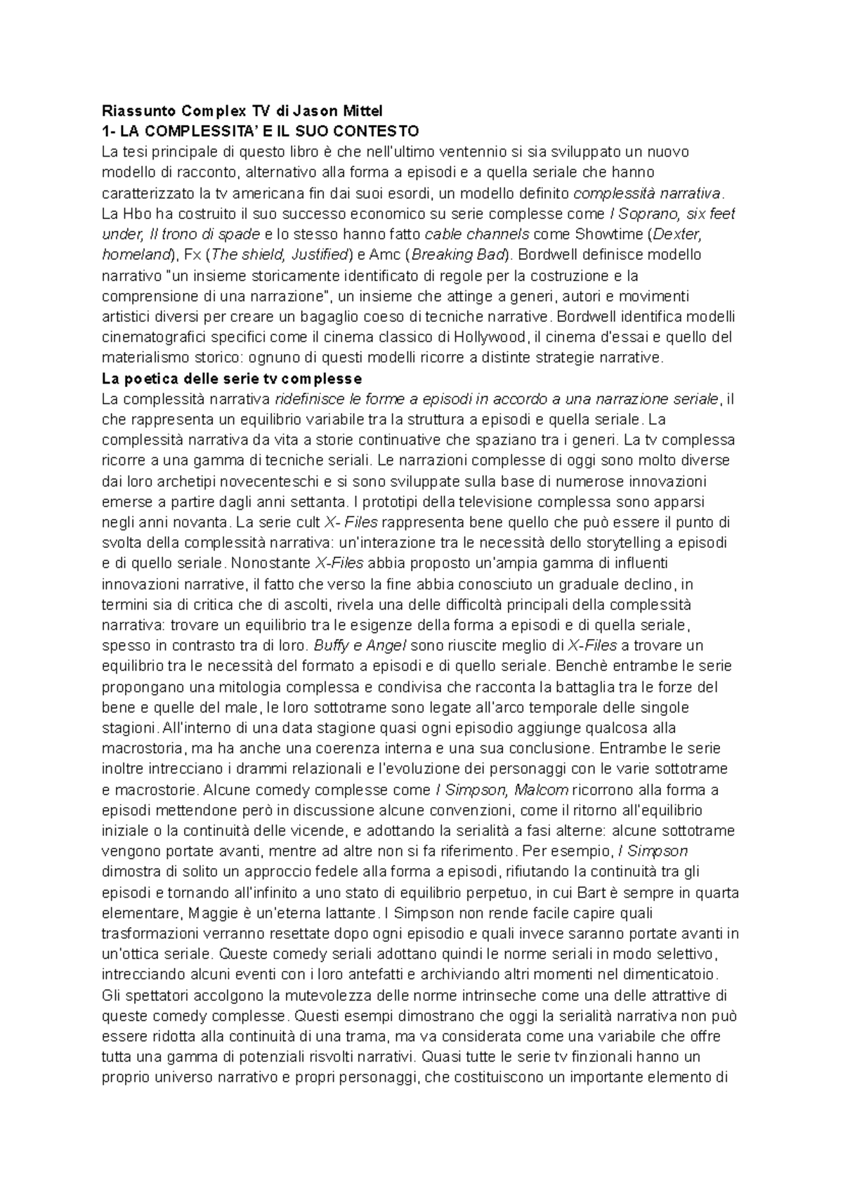 Riassunto del Libro 