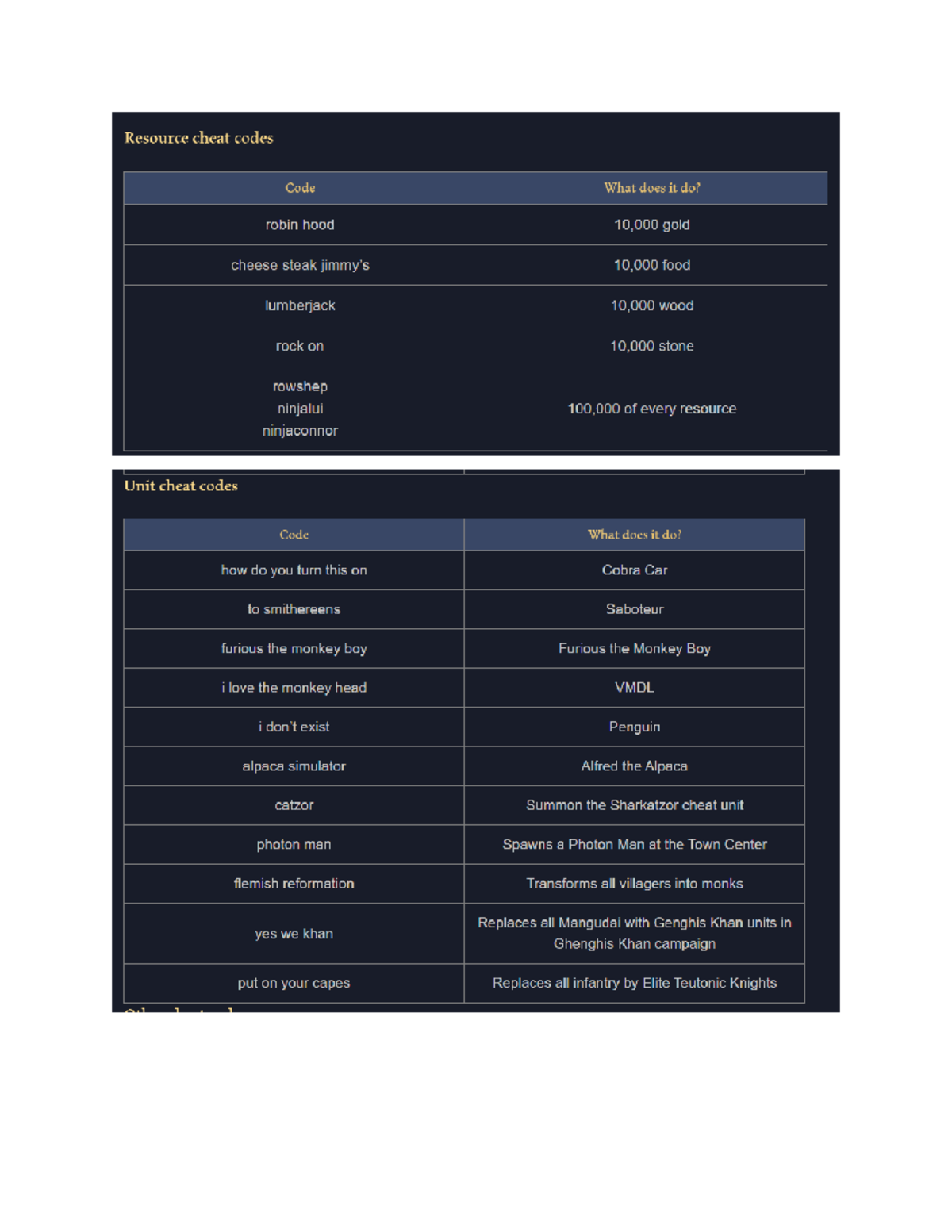 Aoe 2 Cheat Codes Guide: Resource & Unit Functions - Studocu