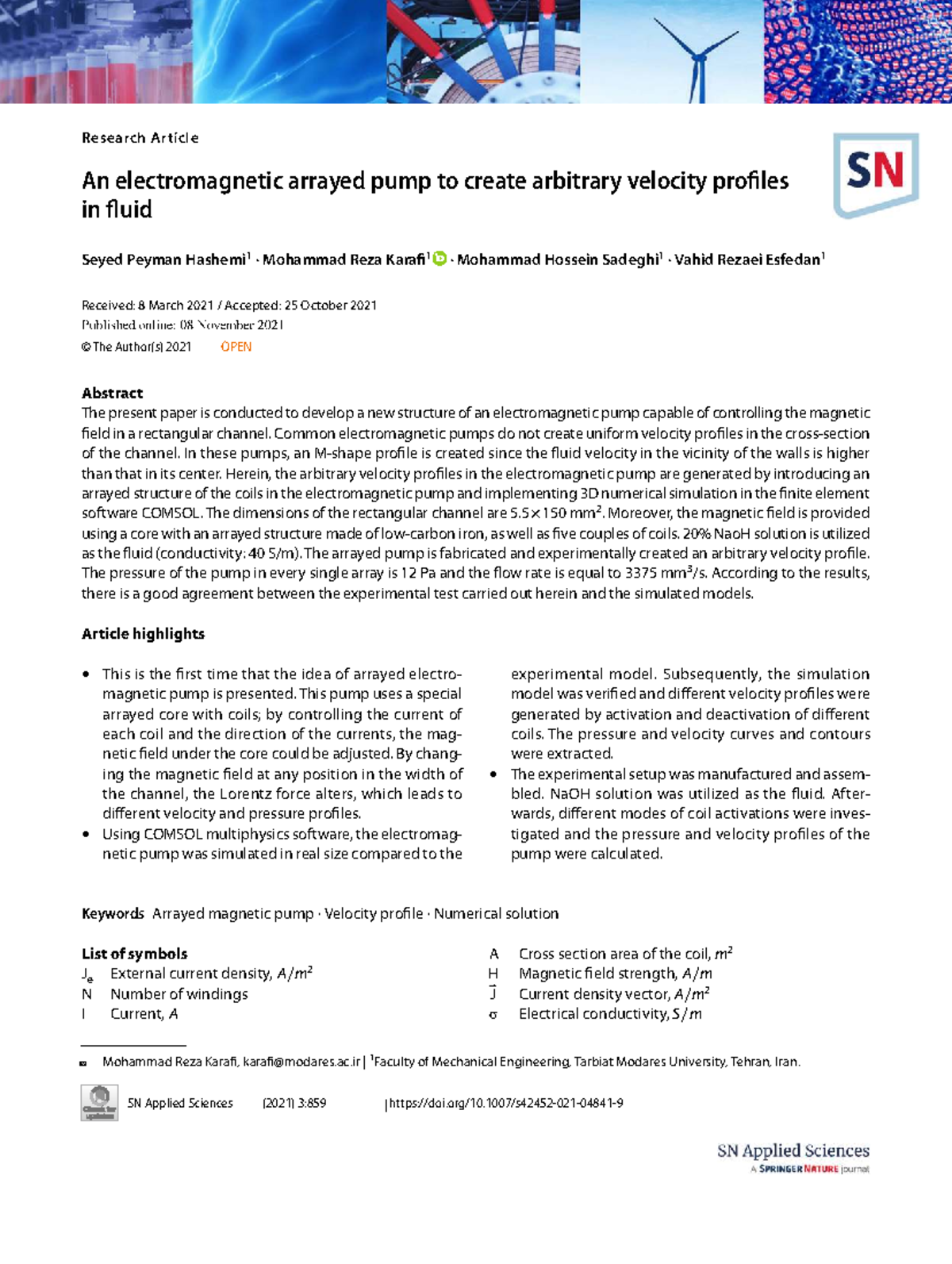 Electromagnetic Arrayed Pump Design for Arbitrary Velocity Profiles ...