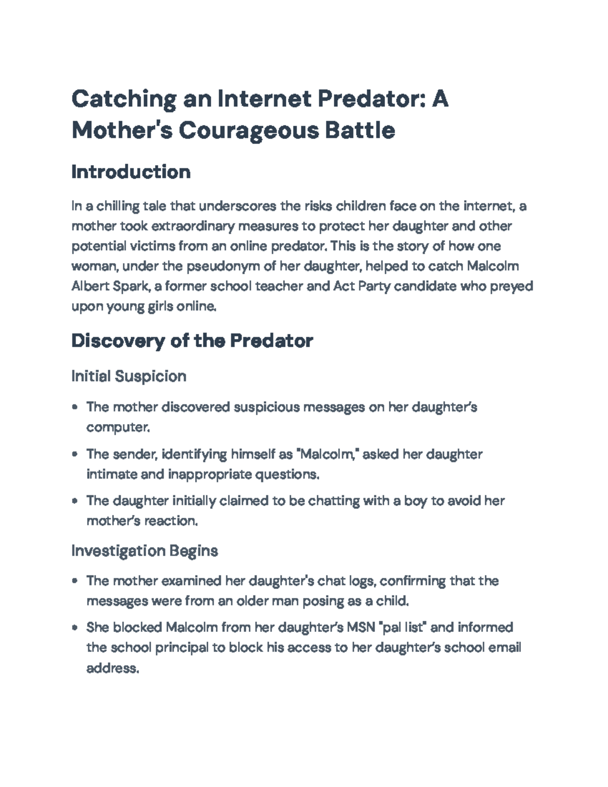Catching an Internet Predator: A Mother's Courageous Battle (FINAL ...