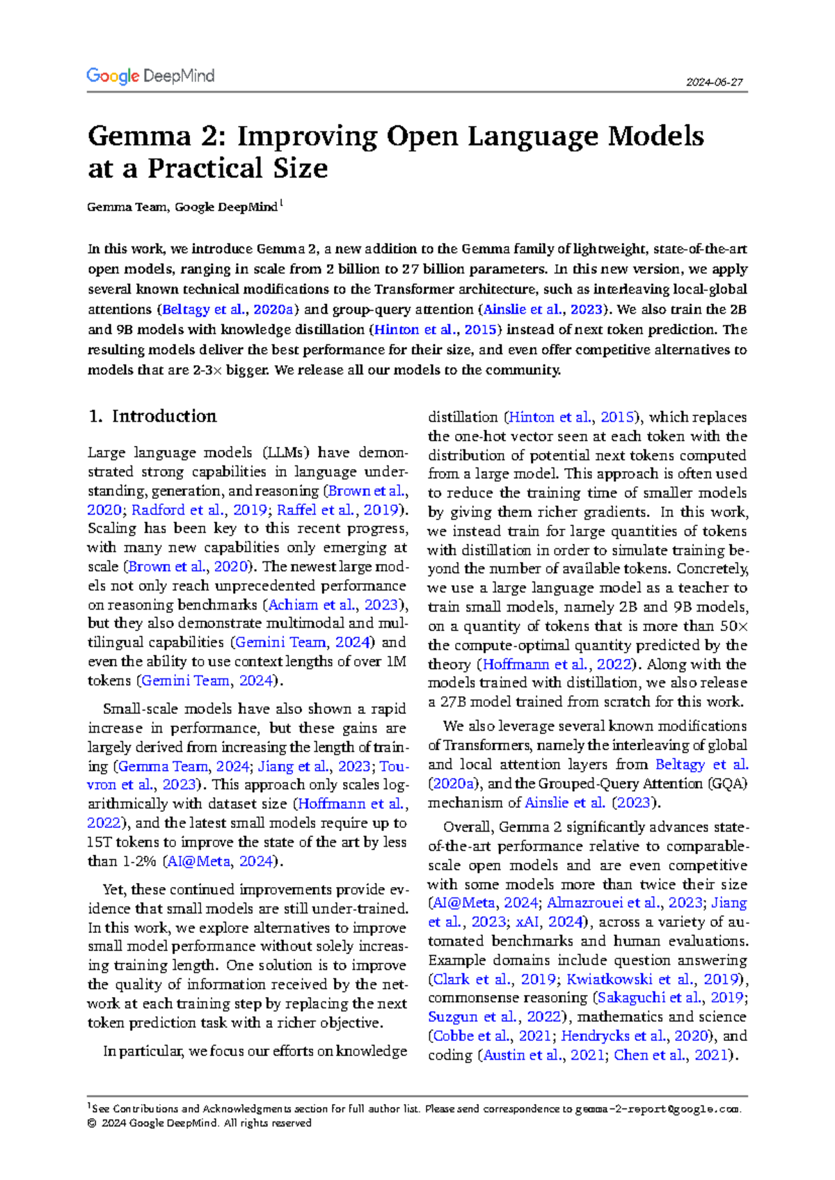 Gemma-2 Report: Advancements in Open Language Models (2024) - Studocu