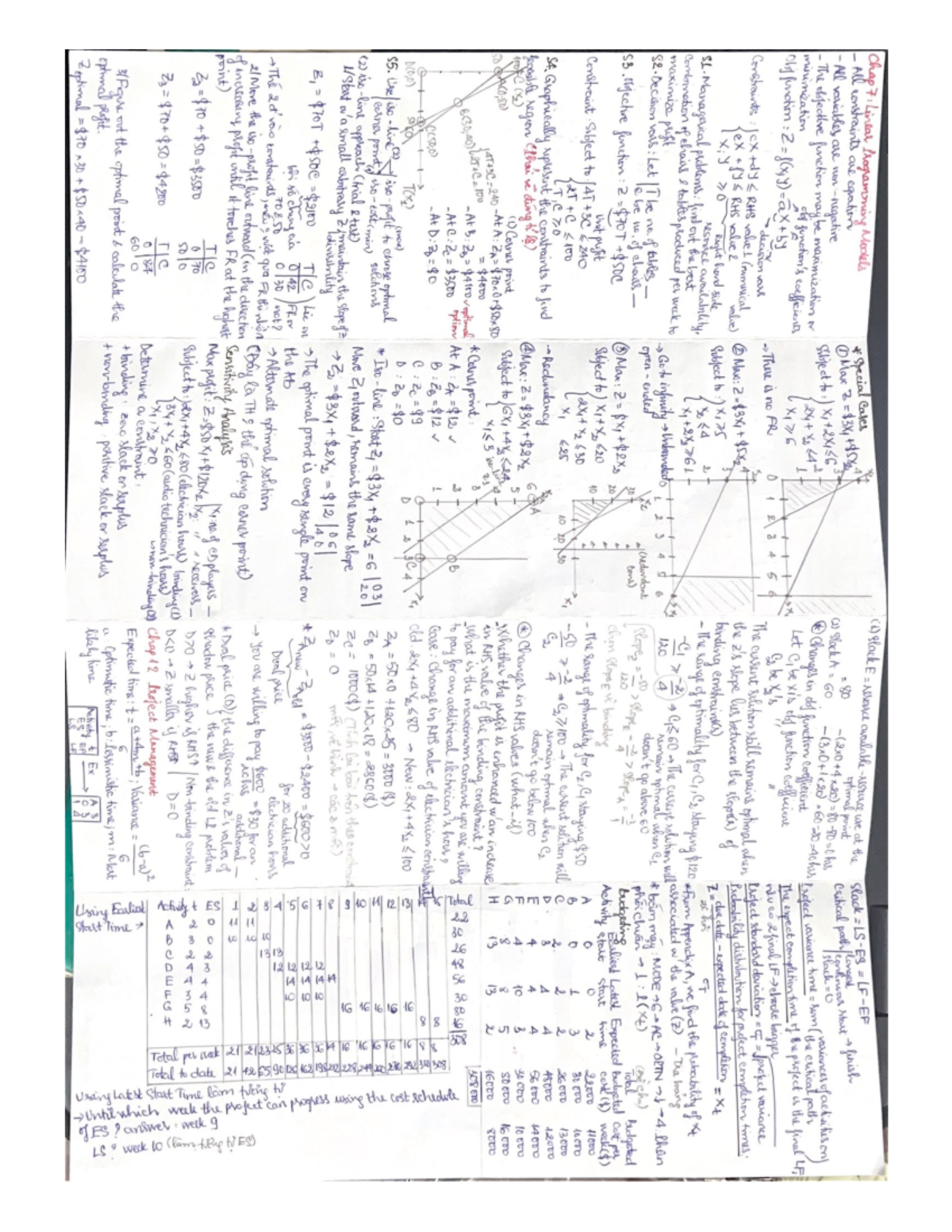QM 301 Final Exam Notes: Linear Programming Special Cases and Resource ...