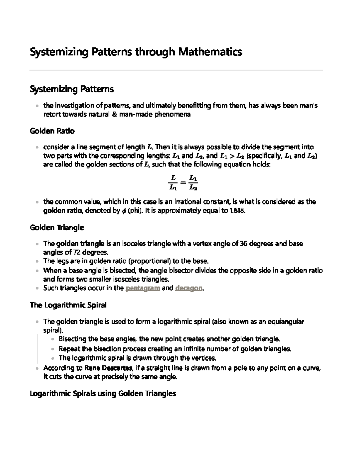 Mathematics 101: Systemizing Patterns and Their Applications - Studocu