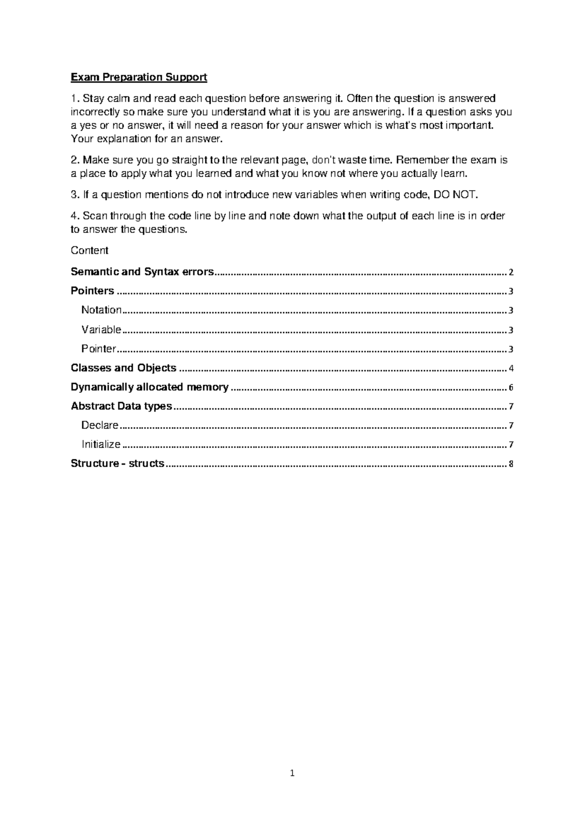 C++ COS132 Final Exam Preparation Notes on Syntax and Classes - Studocu