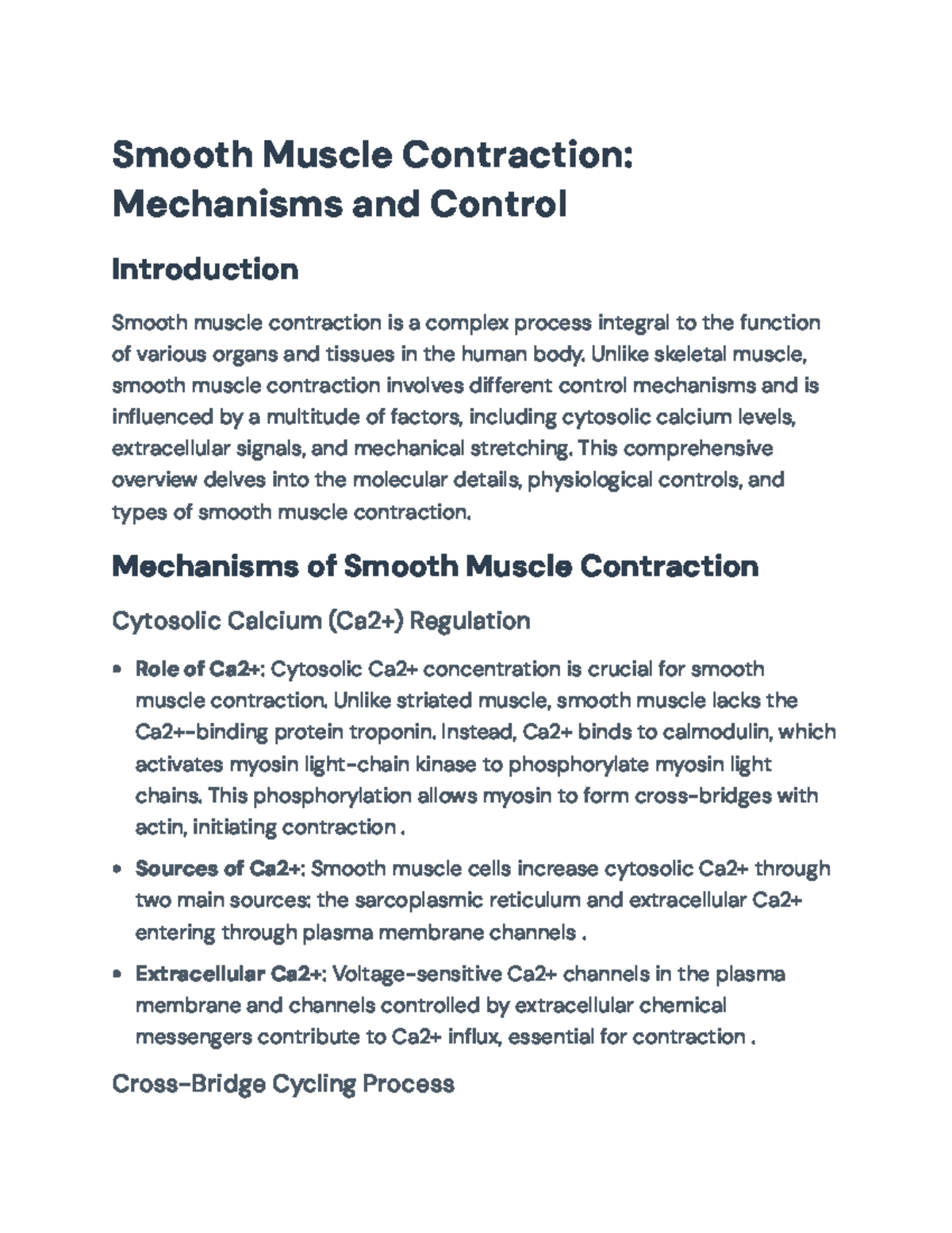 Smooth Muscle Contraction: Mechanisms, Factors, and Types Overview ...