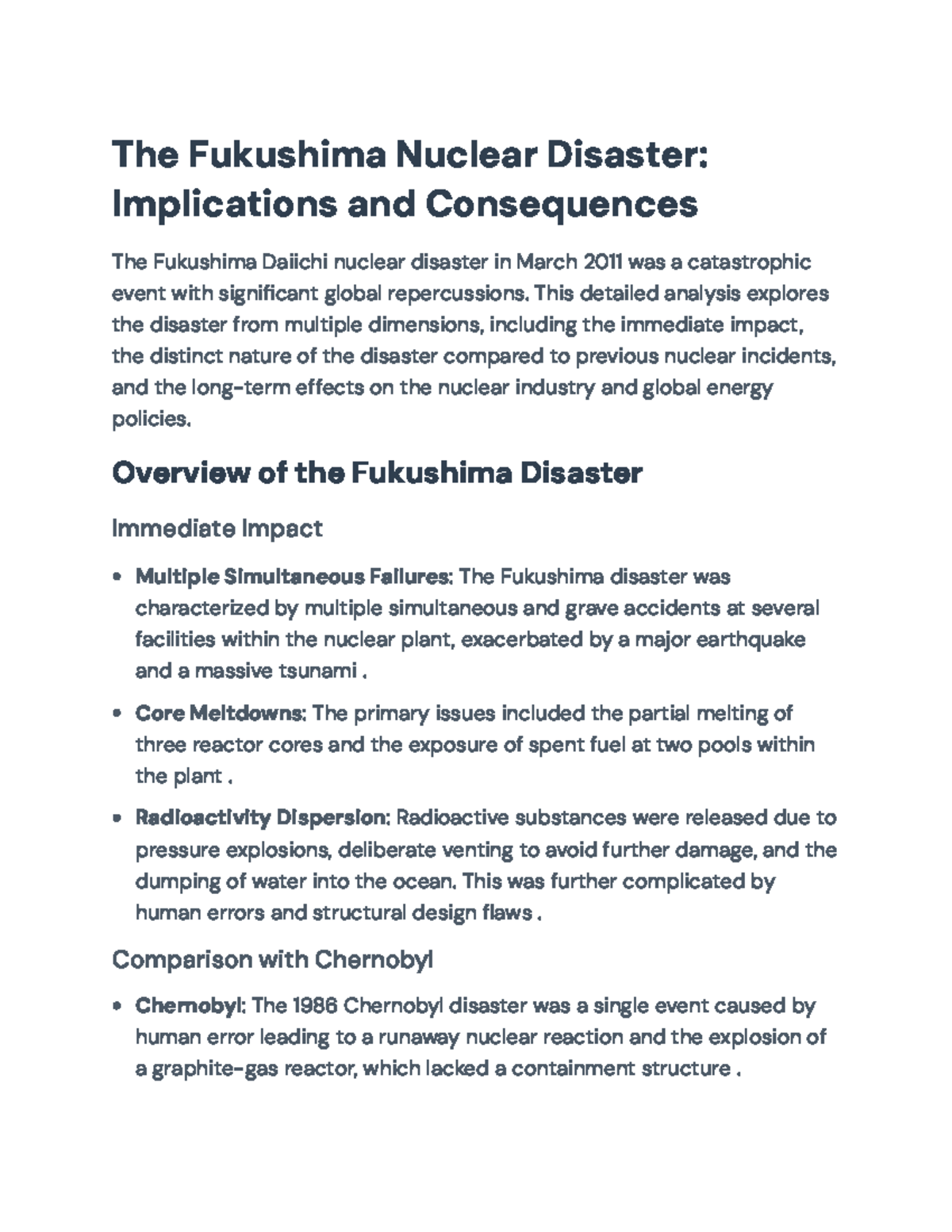 Fukushima Nuclear Disaster Analysis: Impacts, Responses & Future Trends ...