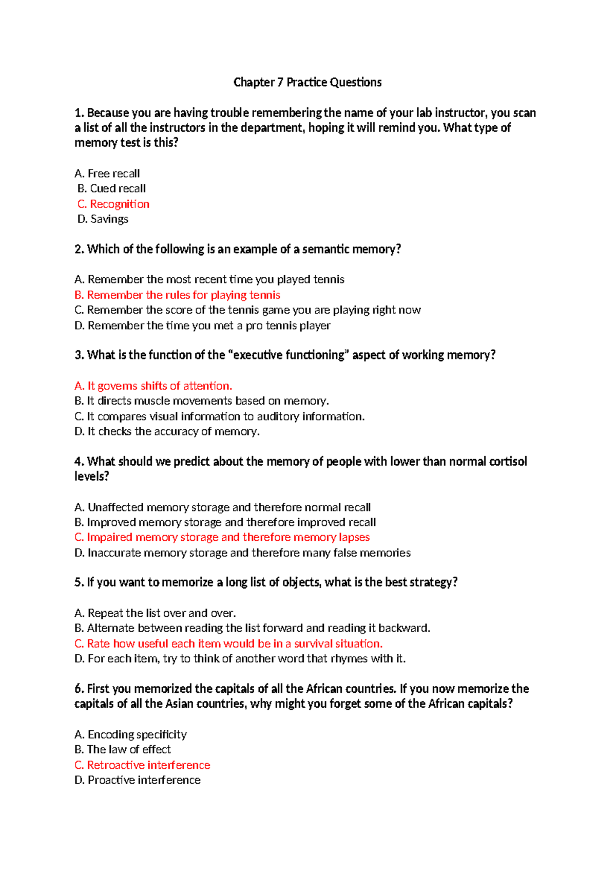 Chapter 7 Practice Questions & Answers - Study Guide 2021 - Studocu