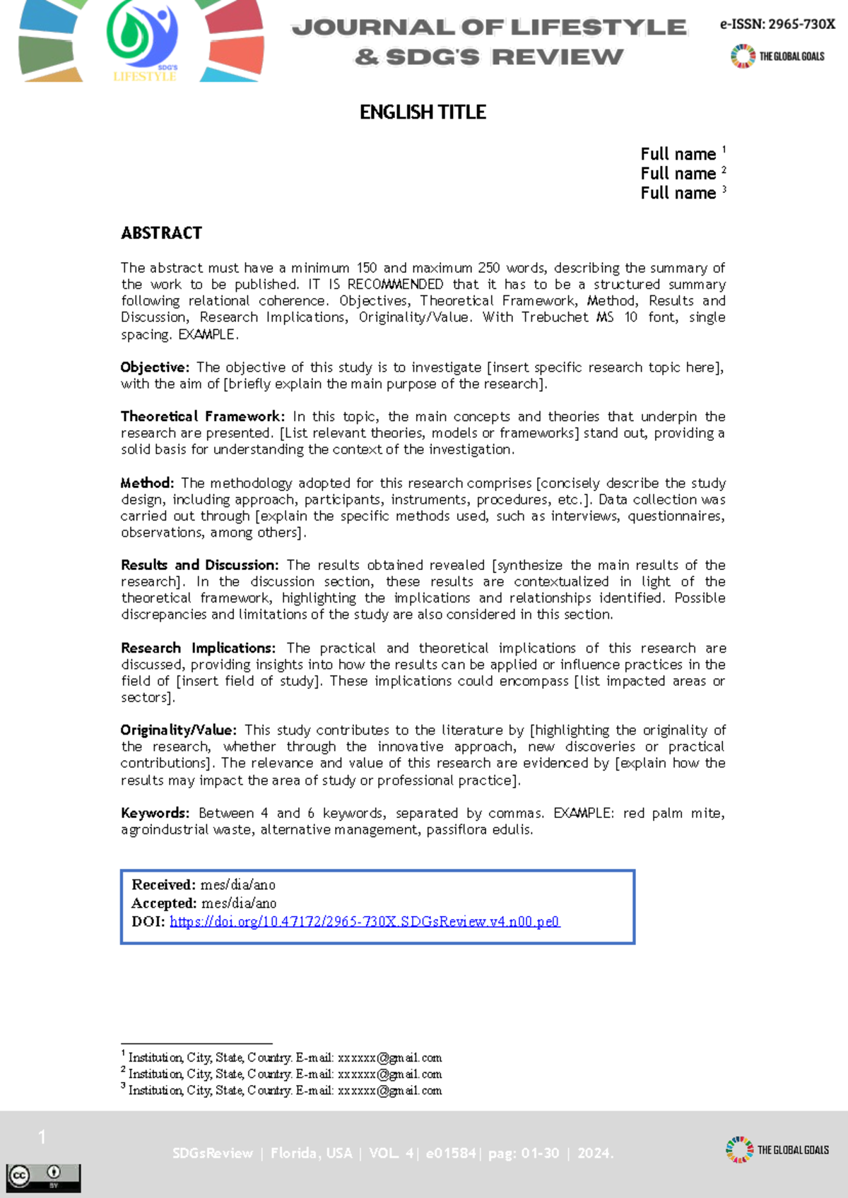 Journal of Lifestyle and SDGs Review Submission Template v1.0 - Studocu