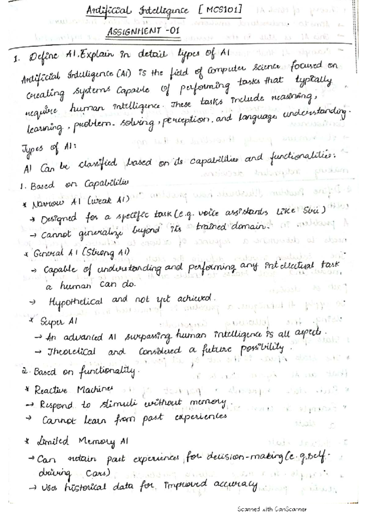 AI 101: Assignment 1 - Understanding AI Types and Problem Formulation ...