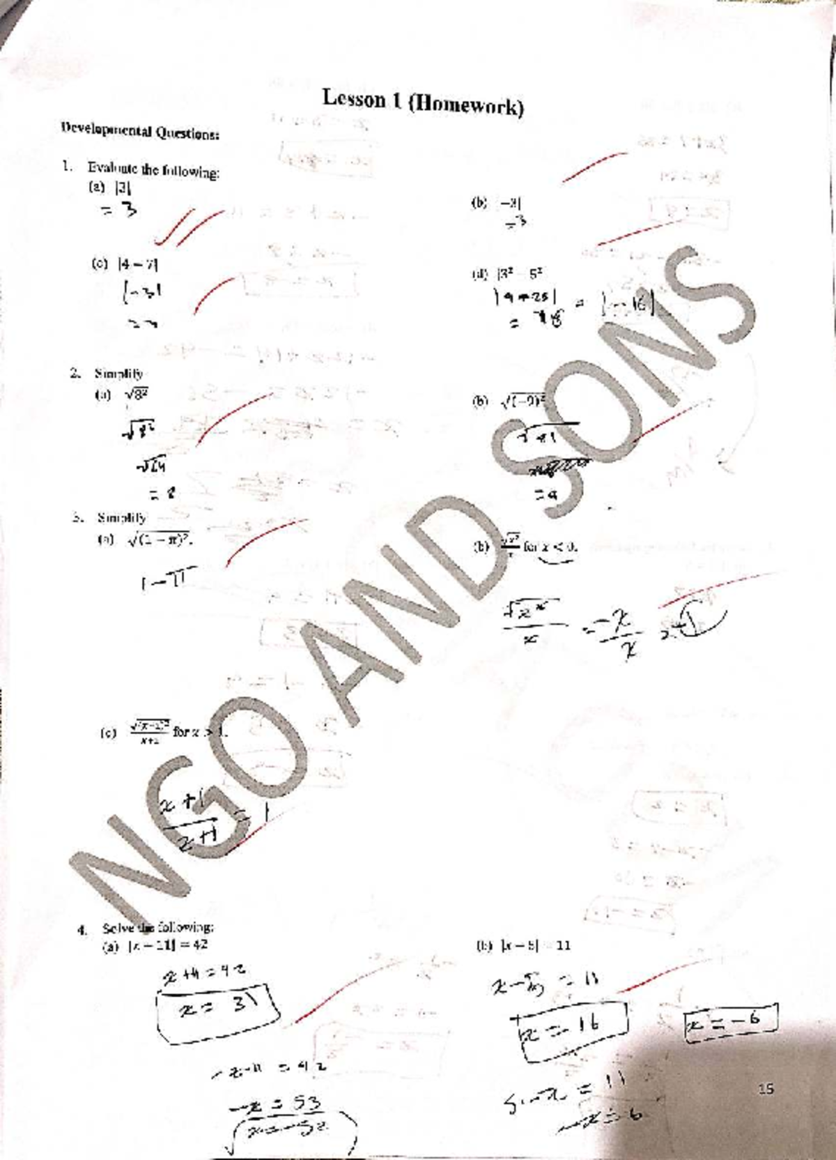 Lesson 1 (HW) Developmental Math Questions and Solutions - Studocu